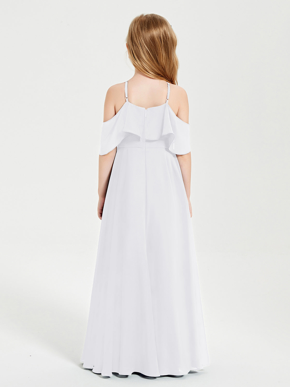 Off-the-Shoulder Long Dresses for Junior Bridesmaids White